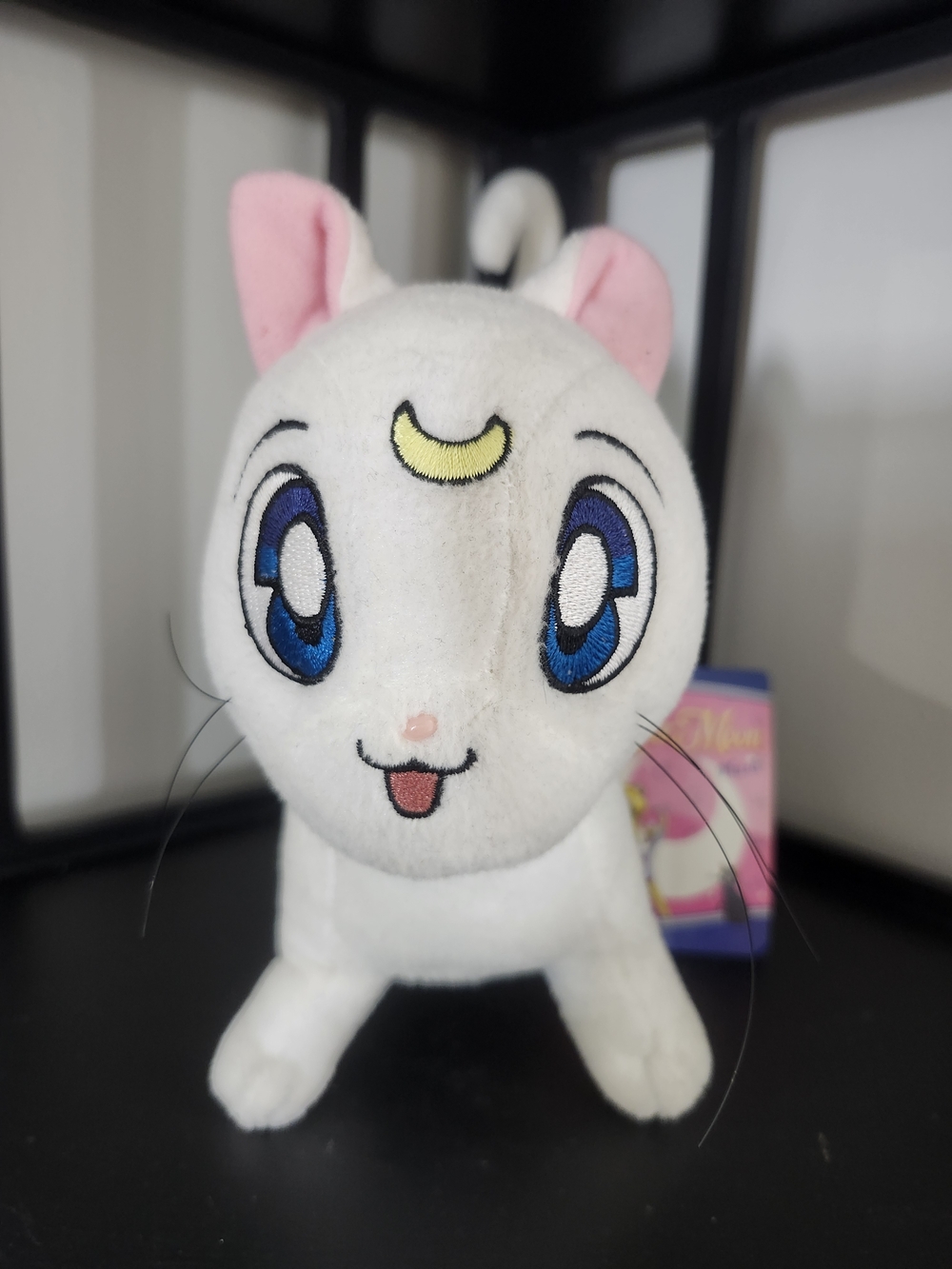 White Crescent Cat Plush Toy - Unbranded Cute Blue-Eyed Stuffed Animal